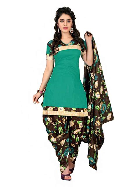 Sea Green Cotton Punjabi Suit 73252