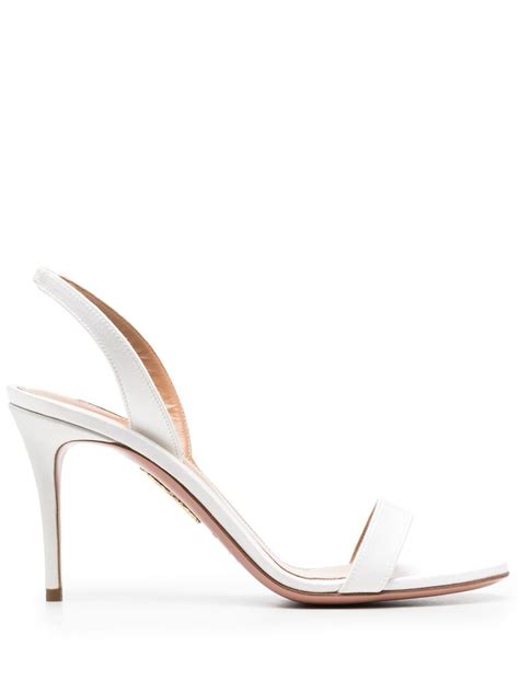 Aquazzura So Nude 85mm Sandals White FARFETCH UK