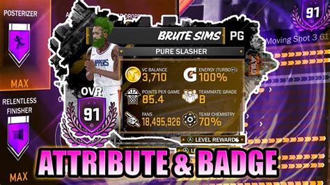 NBA 2K18 91 OVERALL PURE SLASHER ATTRIBUTE BADGE UPDATE YouTube