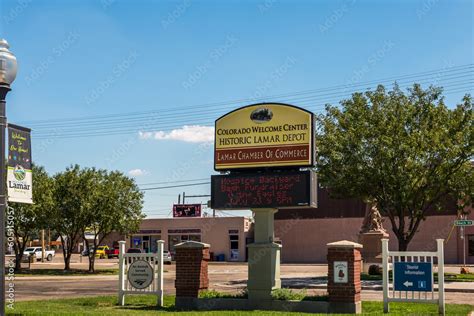 Colorado Welcome Center In The Historic Lamar Depot Sign In Lamar