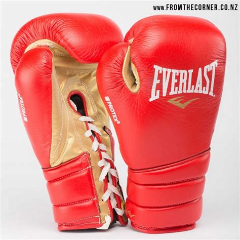 Custom Made Red And Gold Everlast Protex3 Boxing Gloves For Jose Benavidez Jr Everlast Boxing