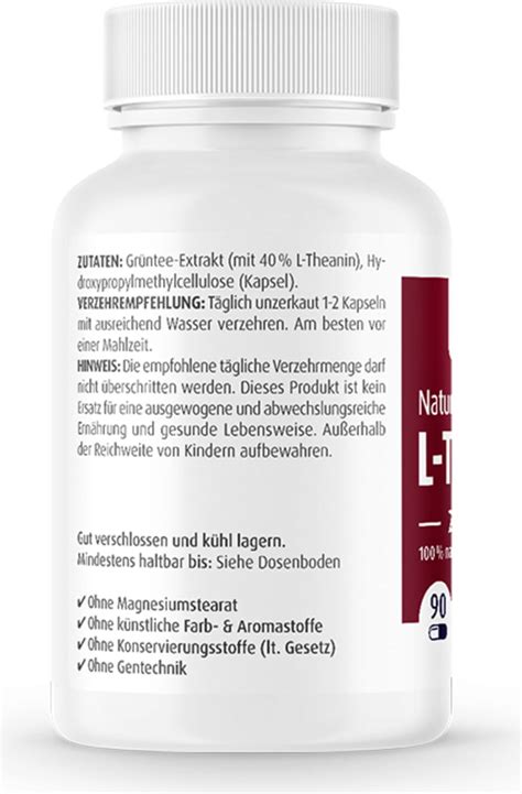 L Theanin Natural 250 Mg 90 Kapseln ZeinPharma VitalAbo