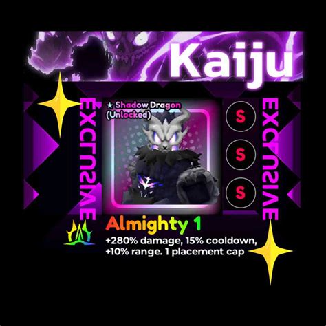 New Exclusive Shadow Dragon Kaiju Evo Trait Almighty L Roblox Anime