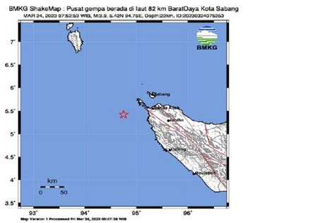 Gempa Magnitudo 39 Guncang Kota Sabang Aceh