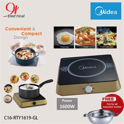 Midea Induction Cooker 1600w C16rty1619 Gold Easy To Use Series