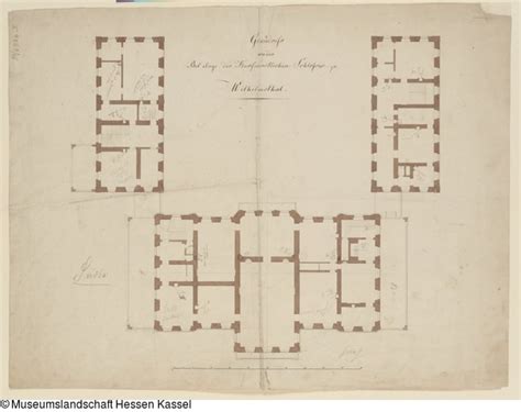 Wilhelmsthal Schlo Bauaufnahme Des Obergeschosses Grundri