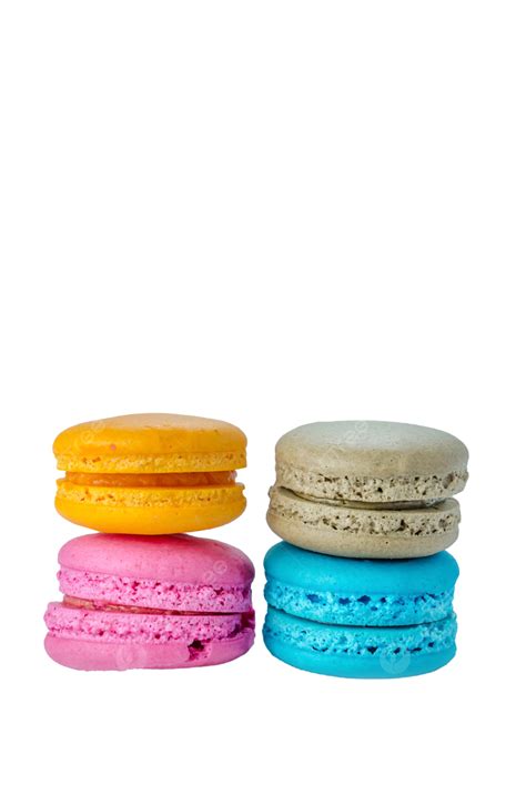 Macaroons On White Pastry Stack Bake Delicate Png Transparent Image