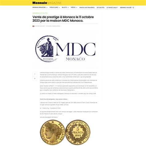 Monnaie Magazine Mdc Monnaies De Collection