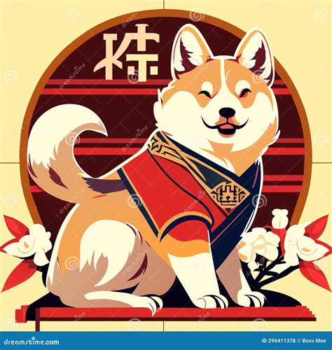 Japanese Shiba Inu Dog In Samurai Armor And Helmet Holding Katana Sword