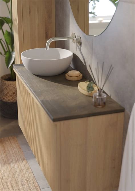 Ben Linea Badmeubel Met Solid Surface Waskom Cm Links Eiken Naturel