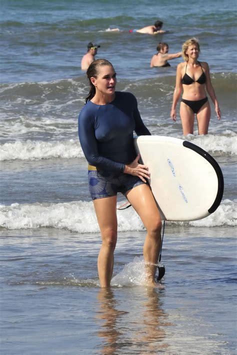 Brooke Shields Busty Showing Her Nipple Pokies While Surfing At The Beach In Cos Porn Pictures