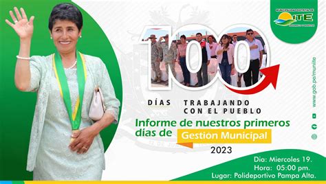 Informe De Los D As De Gesti N Municipal Campa As Municipalidad