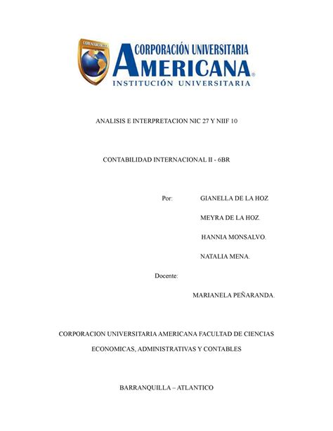 NIIF 10 Estados Financieros Consolidados Y NIC 27 Estados Financieros