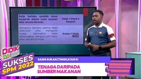 Sukses SPM 2022 Klip Sains Sukan Tingkatan 5 Tenaga Daripada