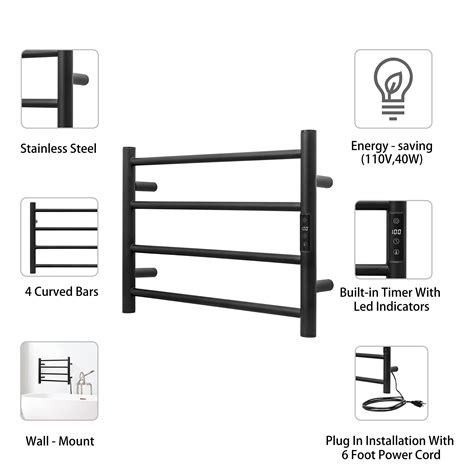 Keg Smart Wifi Towel Warmer Wall Mounted With Built In Timer And