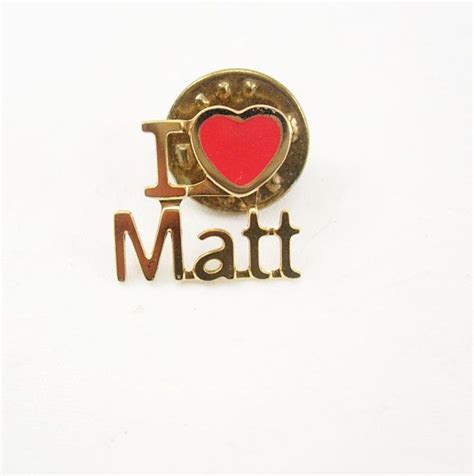 Romantic Tie Tack Vintage I Love Matt Tac Lapel Pin Red Heart Etsy