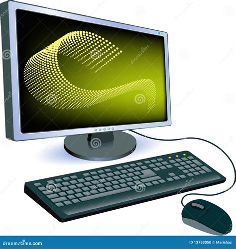 Monitor With Keyboard And Mouse Stock Photo - Image: 13753050