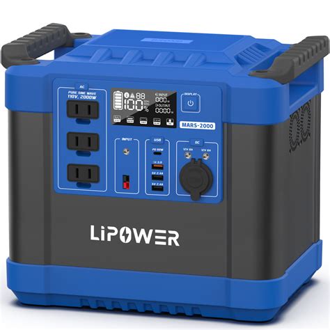 Portable Power Station W Lifepo Battery Lipower Mars Blue