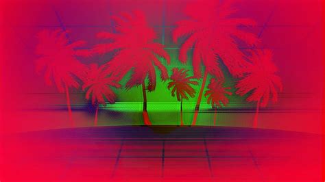 Hd Wallpaper Artistic Retro Wave Palm Tree Wallpaper Flare