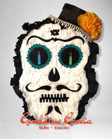 Día de muertos piñatas personalizadas Skull Art Art Background