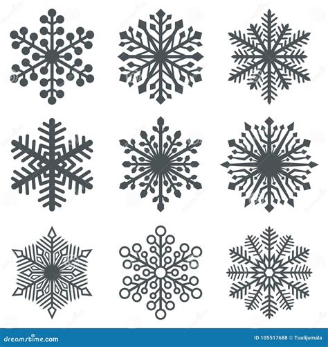 Il Fiocco Di Neve Nero Modella La Raccolta Illustrazione Vettoriale