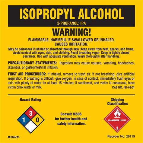 Isopropyl Alcohol Ghs Label Ythoreccio Printable Labels