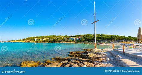 Panorama Of Cala Xinxell Cove Editorial Stock Image Image Of Seaside