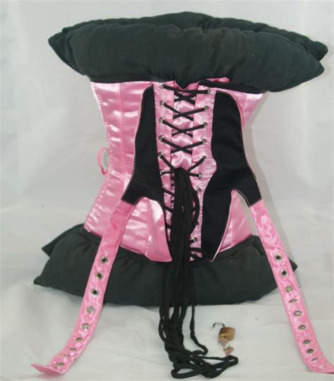 Locking Steel Boned Underbust Corset PINK BLACK BLACK PVC MADE TO LAST