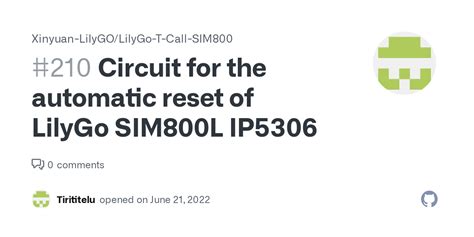 Circuit For The Automatic Reset Of Lilygo Sim L Ip Issue