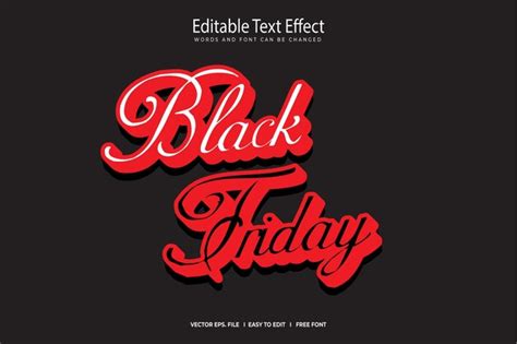 Premium Vector Black Friday Editable Text Effect