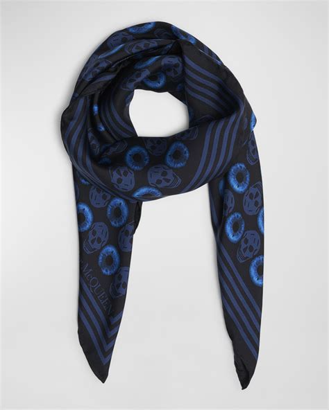 Alexander Mcqueen Polka Iris Biker Silk Square Scarf Neiman Marcus