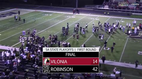 2024 5a Football Playoffs Vilonia Eagles At Robinson Senators Youtube