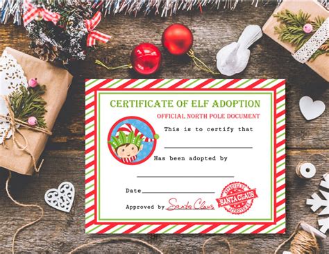 Elf Adoption Certificate Christmas Shelf Elf Adoption Paper Etsy Uk