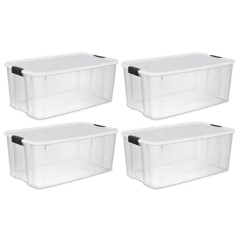 Sterilite Qt Stackable Latching Storage Box Containers Clear