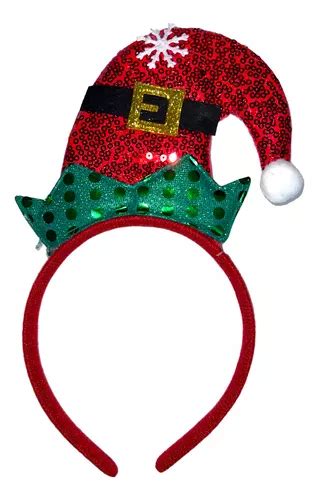 Diadema Navidad Roja Gorro Santa Duende Mayoreo Fiesta Color Rojo