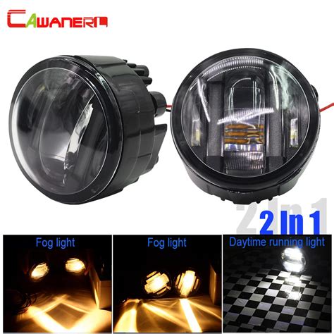 Cawanerl Pieces Car Led Fog Light Drl Daytime Running Lamp For