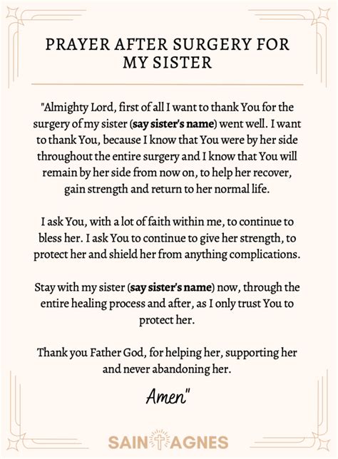 8 Prayers For My Sister Having Surgery Help Her Right Now Saint