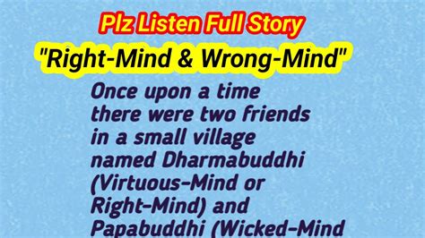 Right Mind Andwrong Mind Storystorytelling Storiesinenglish