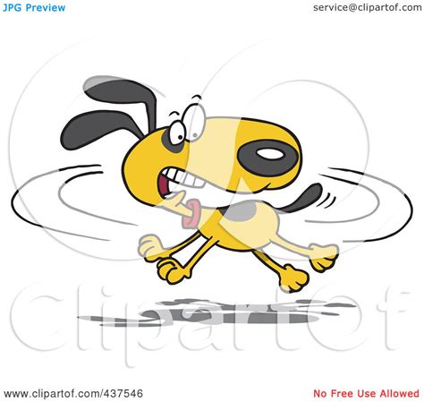 Royalty-Free (RF) Clip Art Illustration of a Cartoon Dog Chasing His ...