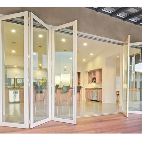 Foshan Custom Waterproof Exterior Aluminum Glass Bi Fold Patio Sliding Bi Folding Sliding Door