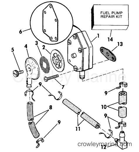 FUEL PUMP 1989 Evinrude Outboards 25 TE25ELCEB Crowley Marine