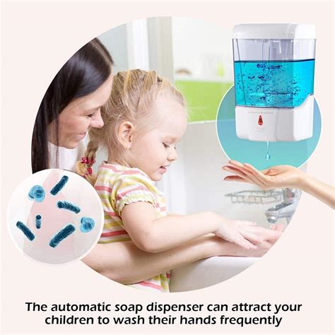 2367 Plussen Automatic Soap Dispenser Wall Mounted Touchless Hand Sanitizer Dispenser 600ml