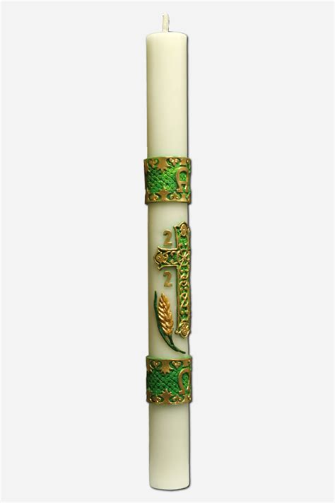 Paschal Candle 2024 Green 3 X 3 X 32 Inches C9 11878 Grn St Pauls