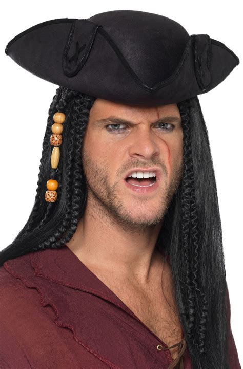 Tricorn Pirate Captain Hat Black