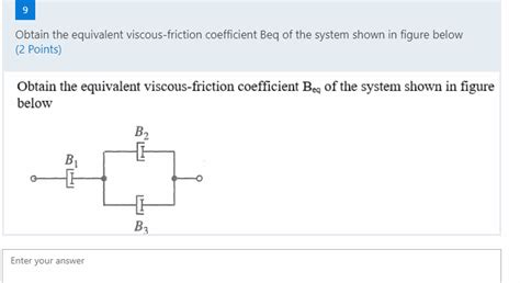 Solved 9 Obtain The Equivalent Viscous Friction Coefficient Chegg