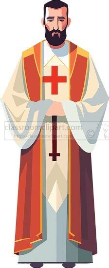 Orthodox Priest Vector Cartoon Clipart Illustration Christian Church