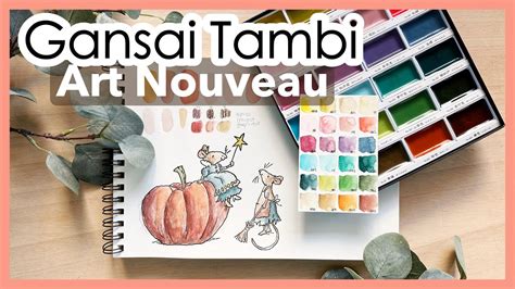 Nuevas Gansai Tambi Art Nouveau Acuarelas Kuretake Swatches Y