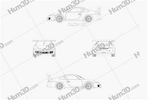 Porsche 911 Carrera Gt3 Cup Car 2020 Blueprint