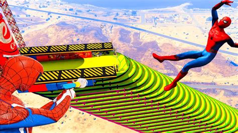 Spiderman Crazy Motorcycle Jumps GTA 5 Spider Man Stunts Gameplay