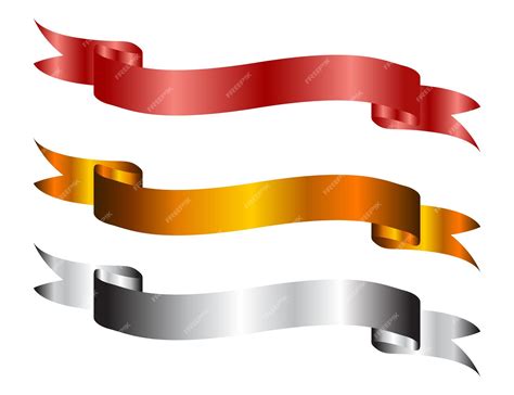 Красная, золотая и серебряная лента баннер векторные иллюстрации ...